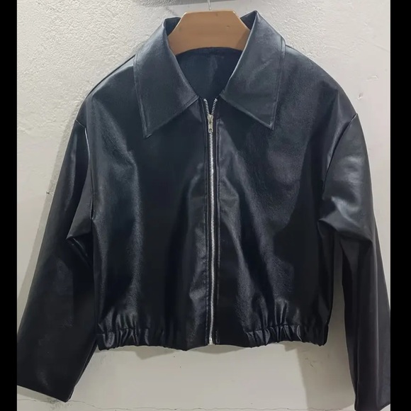 Black Faux Leather Jacket - Picture 1 of 1